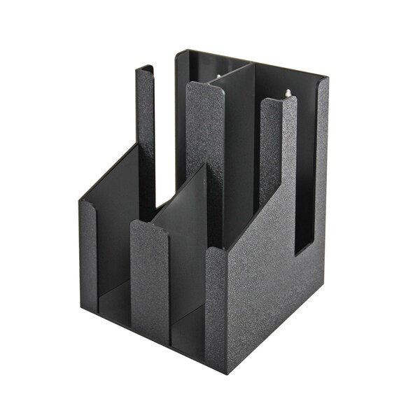 Two-Tier, Four Compartment Organizer for Plastic Cups and Lids, Black